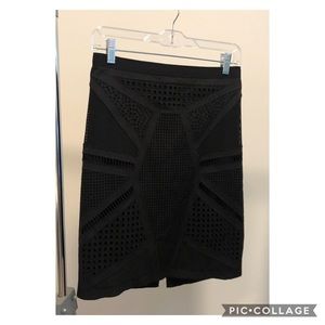 Elie Tahari mesh panel black pencil skirt size 2